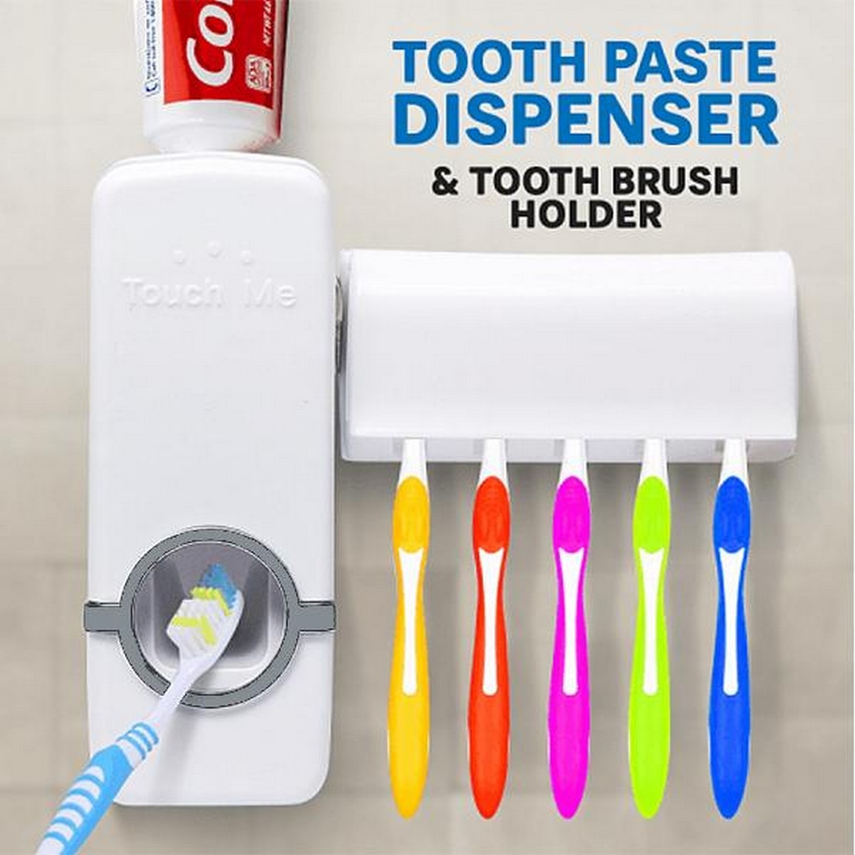 Automatic Toothpaste Dispenser with Toothbrush Holder | Wall Mounted | Hygienic Bathroom Organizer