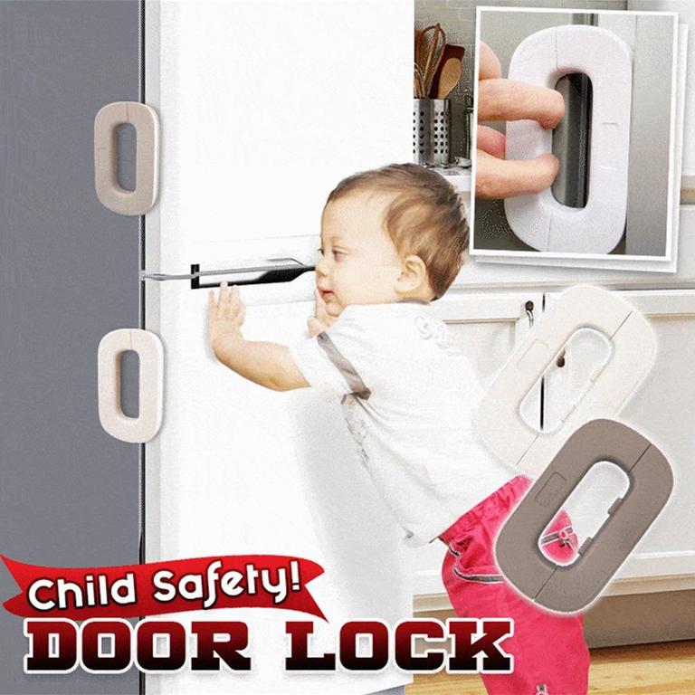 Child Safety Fridge Lock | Self-Adhesive Baby Proof Lock for Refrigerator, Cabinets & Drawers
