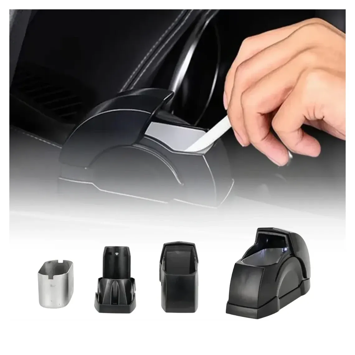 Portable Car Ashtray with Smoke Trap & Odor Reduction Lid