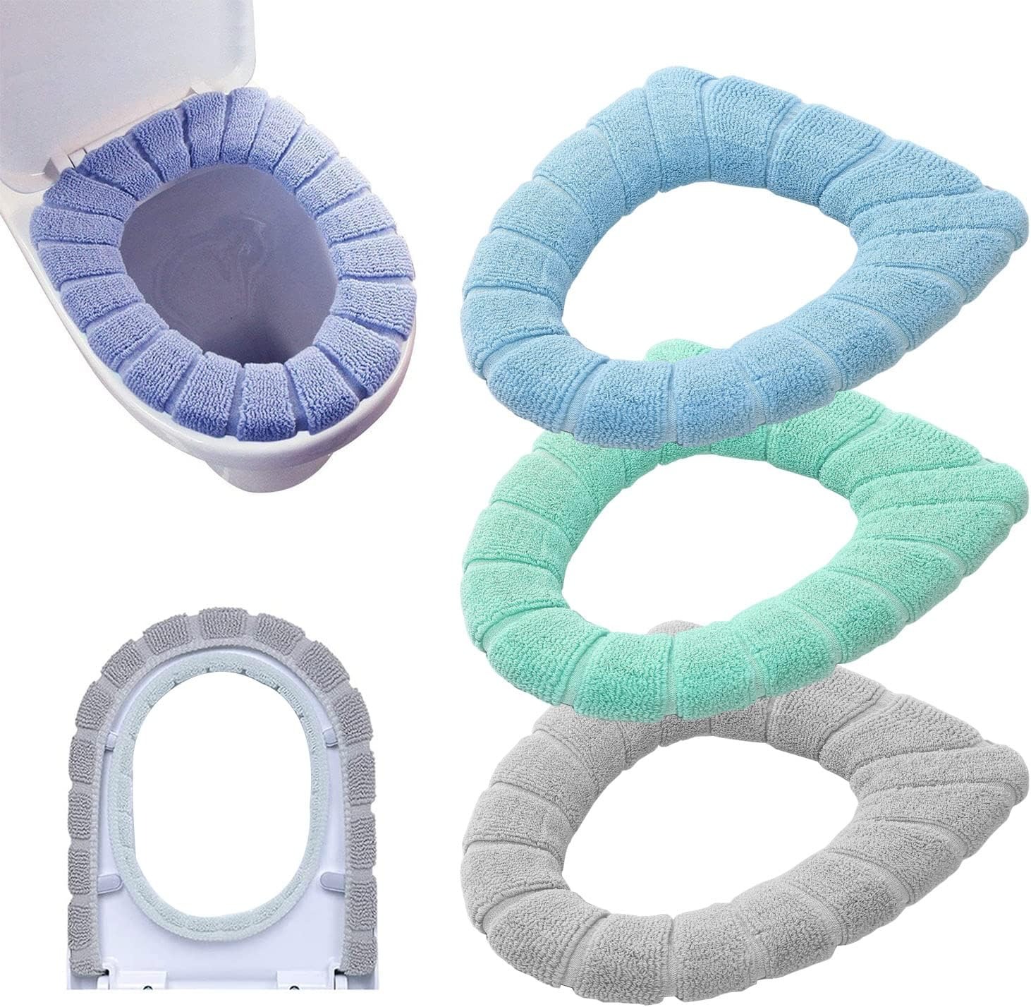 Product Name: Warm Washable Coral Velvet Toilet Seat Cover (Soft & Stretchable – Random Color)