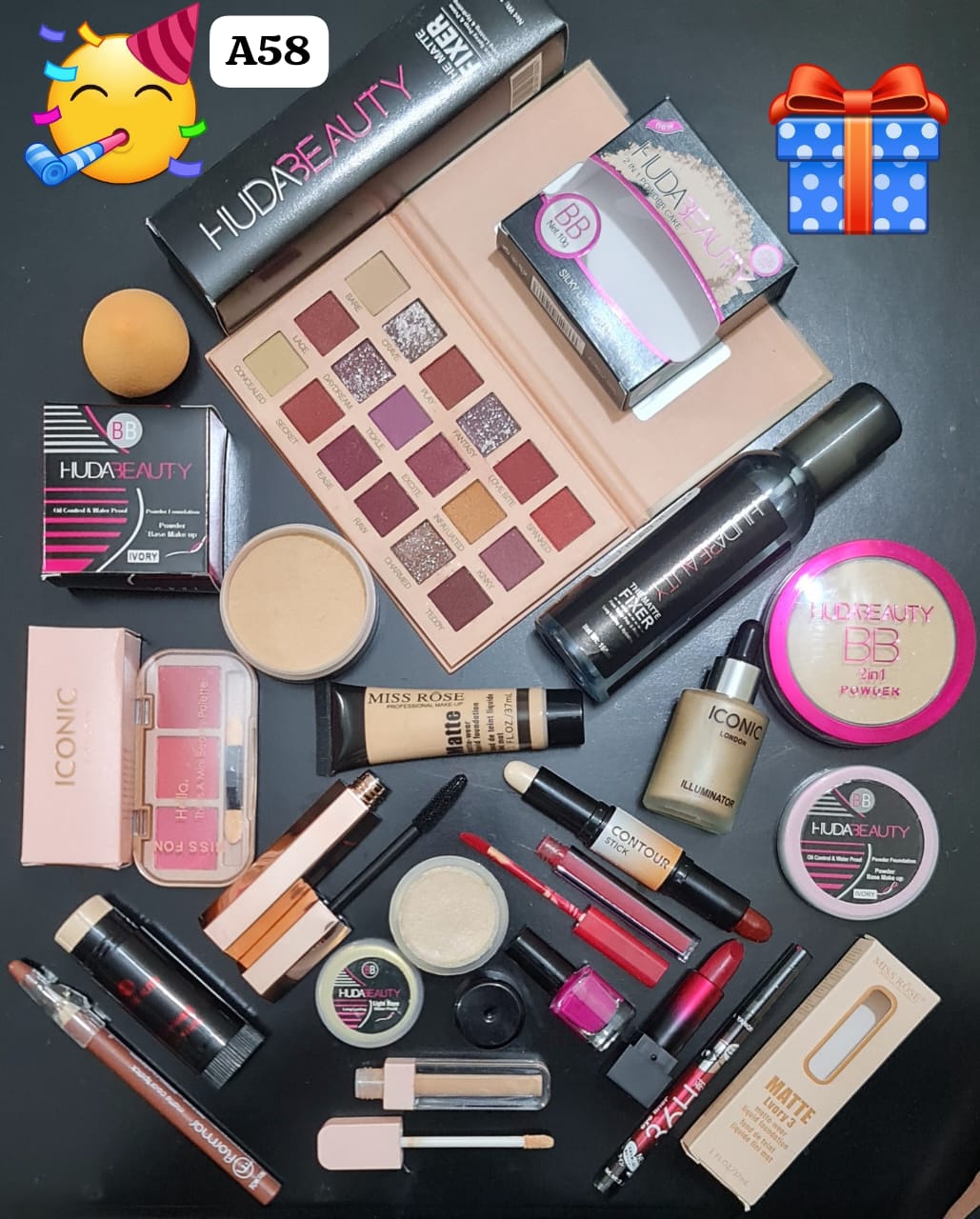 Mega Makeup Deal A58 – Complete 18 Items Bridal & Party Makeup Combo