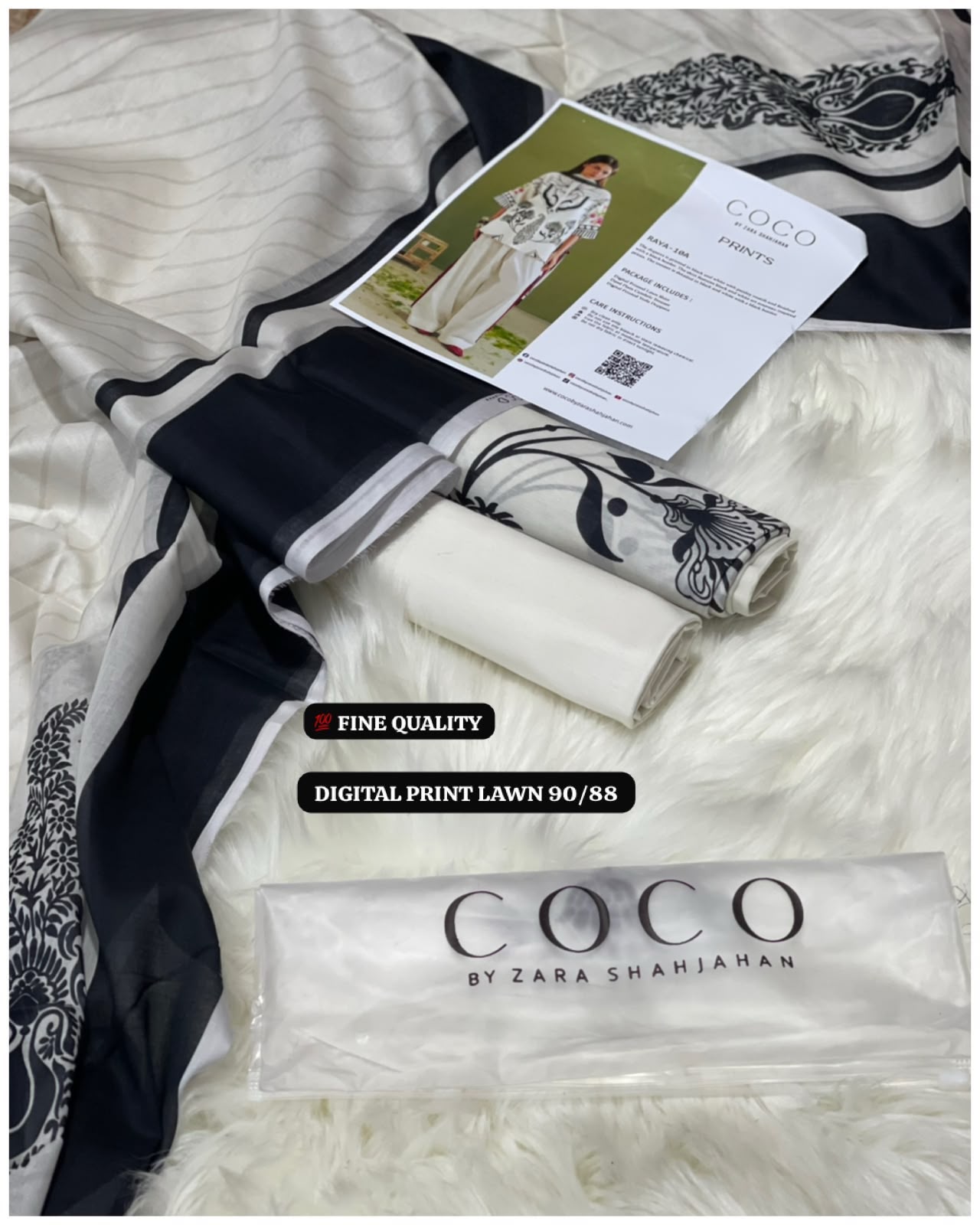 CoCo by Zara Shahjahan Premium Digital Print Airjet Lawn 90/88 Volume