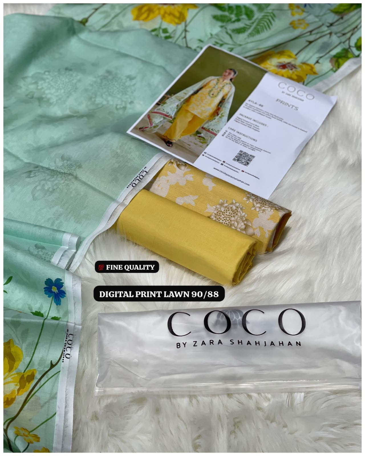 CoCo by Zara Shahjahan Premium Digital Print Airjet Lawn 90/88 Volume