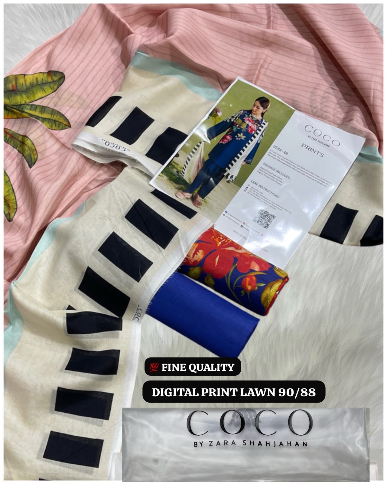 CoCo by Zara Shahjahan Premium Digital Print Airjet Lawn 90/88 Volume