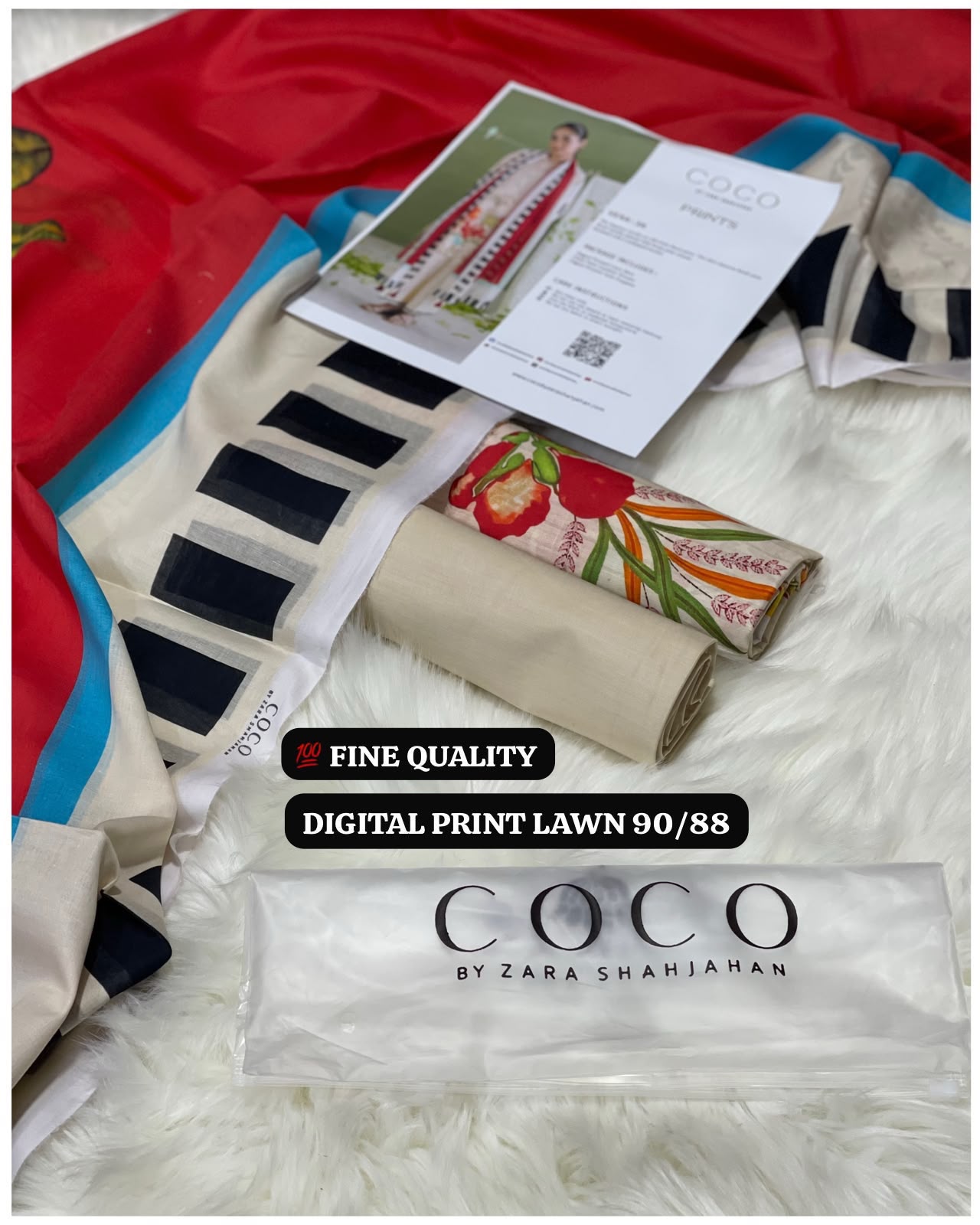 CoCo by Zara Shahjahan Premium Digital Print Airjet Lawn 90/88 Volume