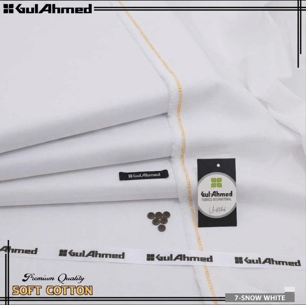 GUL AHMED Business Class Premium Egyptian Cotton – 4.5 Meter Unstitched Men's Suit