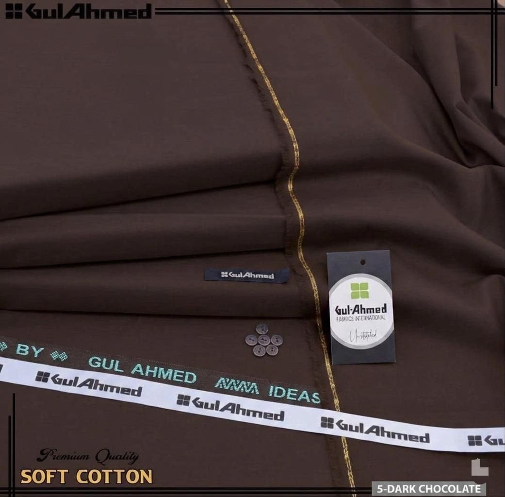 GUL AHMED Business Class Premium Egyptian Cotton – 4.5 Meter Unstitched Men's Suit