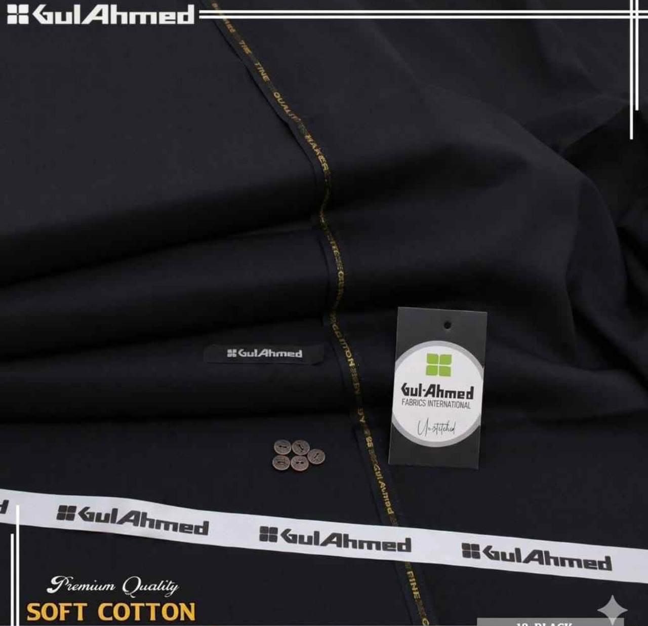 GUL AHMED Business Class Premium Egyptian Cotton – 4.5 Meter Unstitched Men's Suit